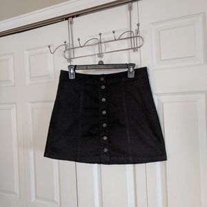Women's Size 11 Black Denim Button Up Mudd Skirt